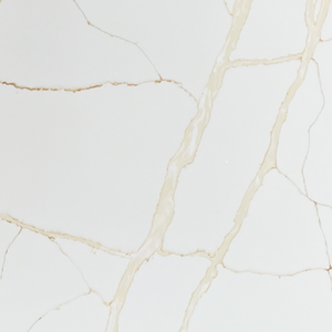 Comptoir en quartz blanc Calacatta pour salle de bain avec veines dorées